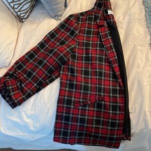 Elle Plaid 3/4 Sleeve Plaid Blazer